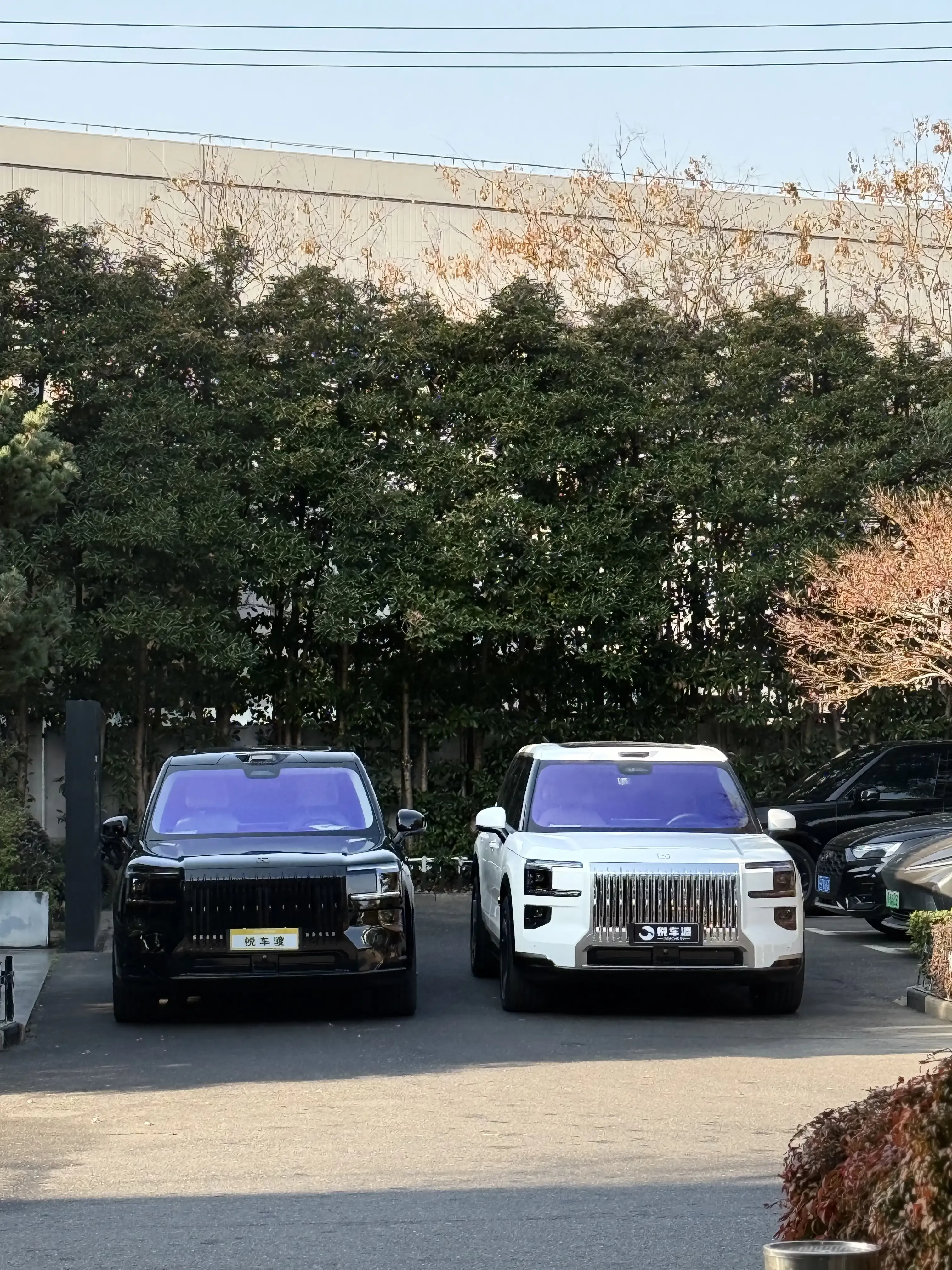 上海极氪极氪9X黑白极氪9X升级效果对比施工实拍图片2，悦车渡专业汽车改装升级，官方质保正品溯源