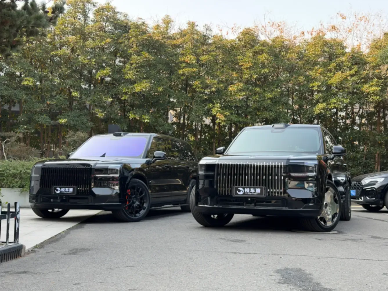 上海浦东极氪极氪9X极氪9X玻璃膜装贴施工复盘：一天两台车，两种不同方案施工实拍图片1，悦车渡专业汽车改装升级，官方质保正品溯源