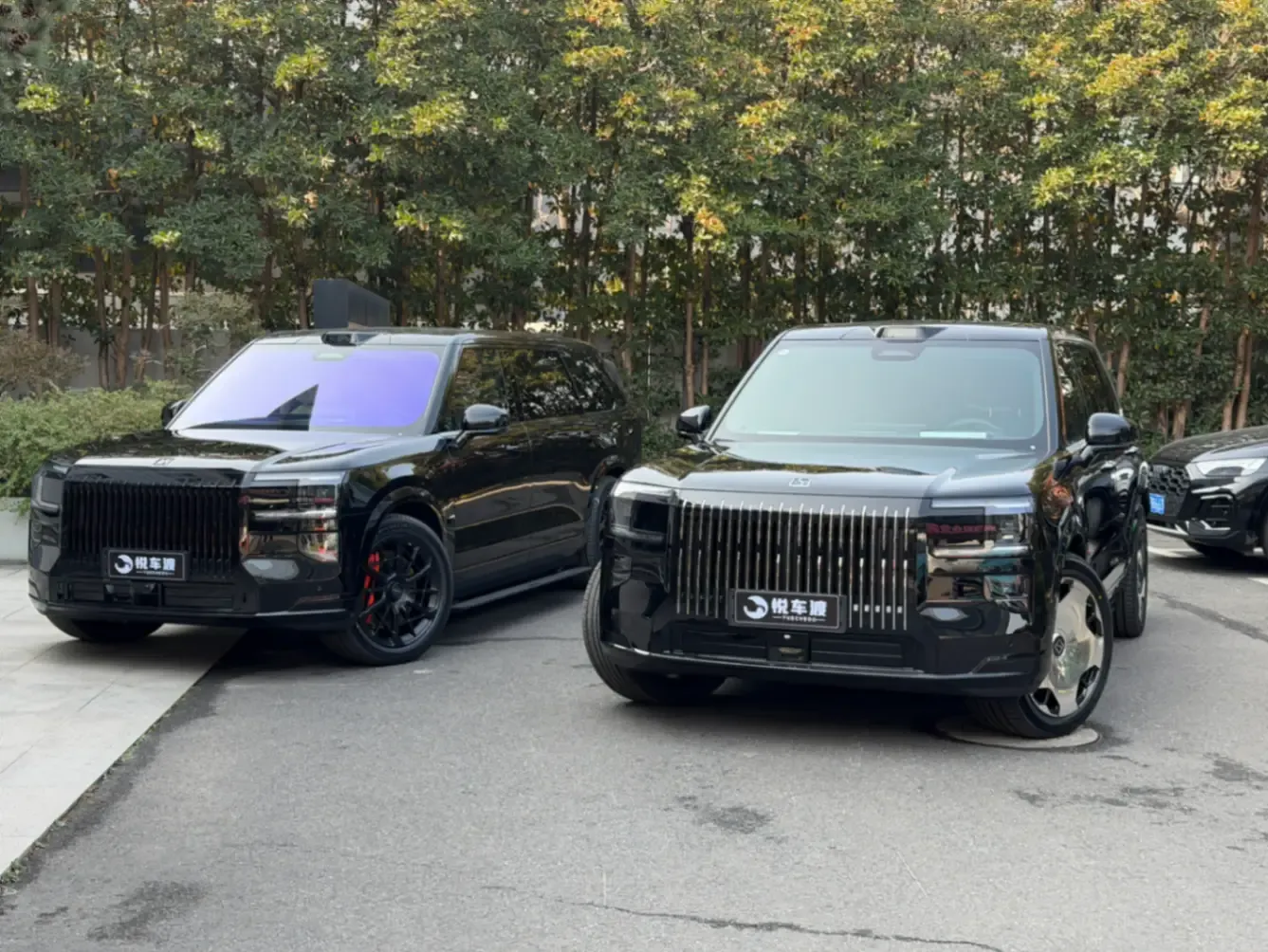 上海浦东极氪极氪9X极氪9X玻璃膜装贴施工复盘：一天两台车，两种不同方案施工实拍图片2，悦车渡专业汽车改装升级，官方质保正品溯源